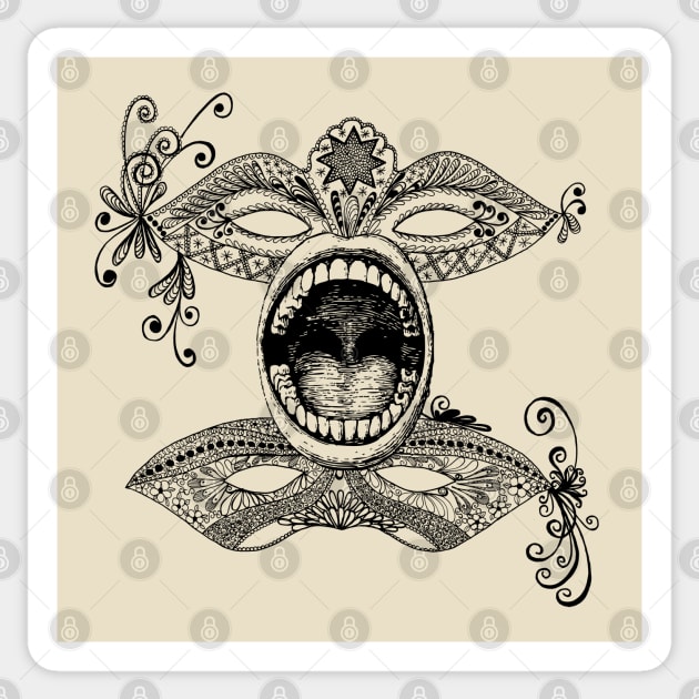 Weirdcore mouth and masks Sticker by OdllyWeird